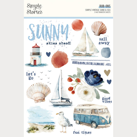 Simple Vintage Sand & Sea - Rub Ons