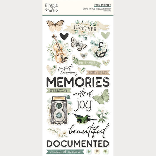 Simple Vintage Timeless Harmony - Foam Stickers
