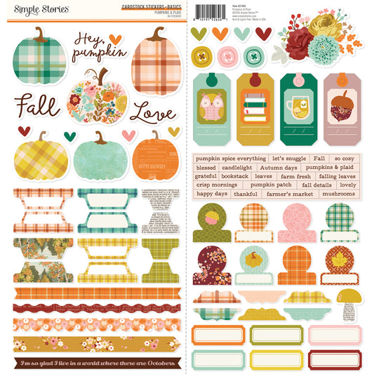 Pumpkins & Plaid - Basics Cardstock Stickers