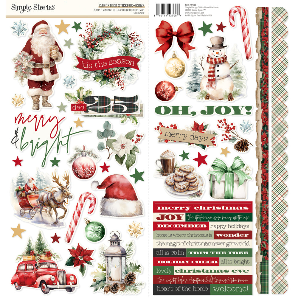 Simple Vintage Old-Fashioned Christmas - Icon Stickers
