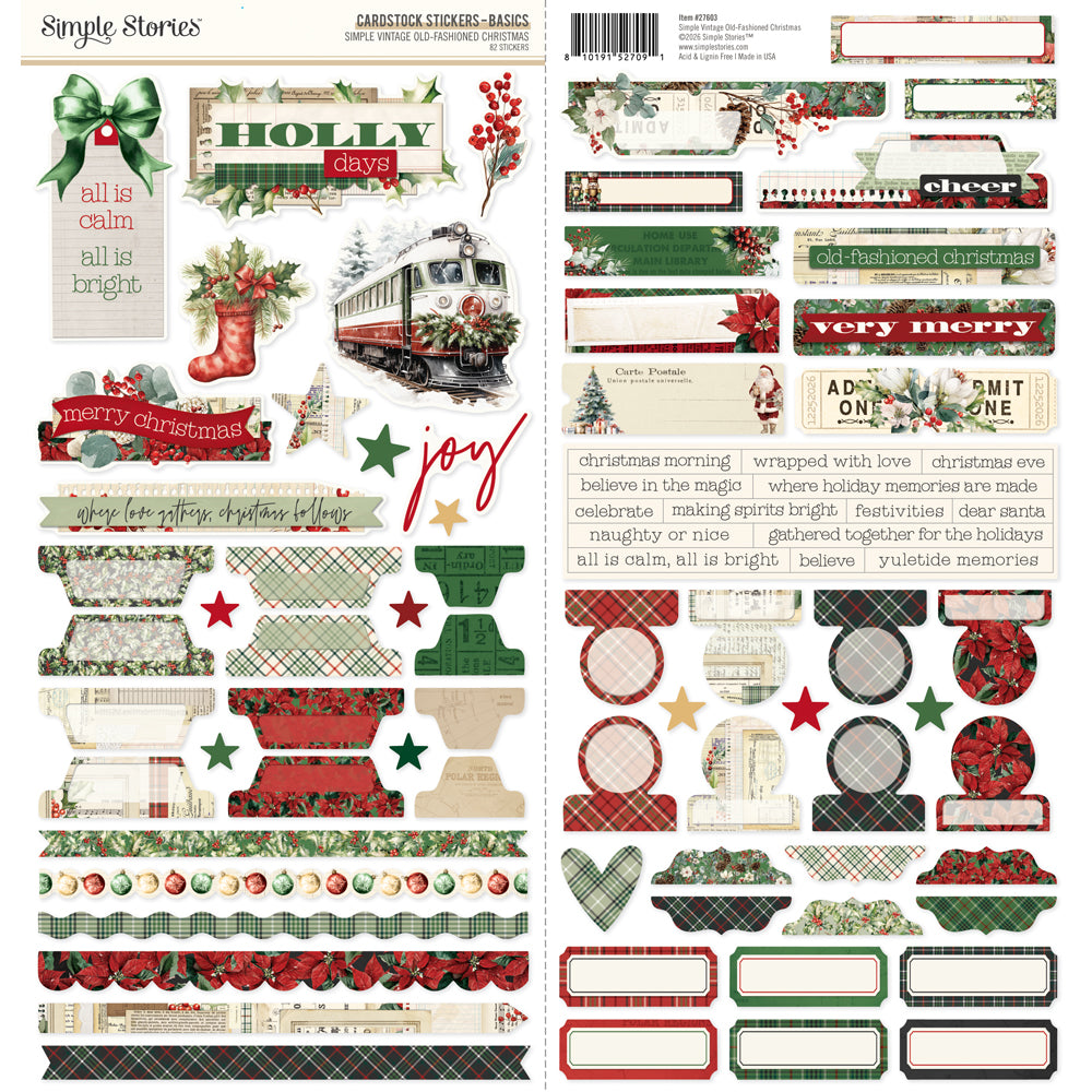 Simple Vintage Old-Fashioned Christmas - Basic Stickers