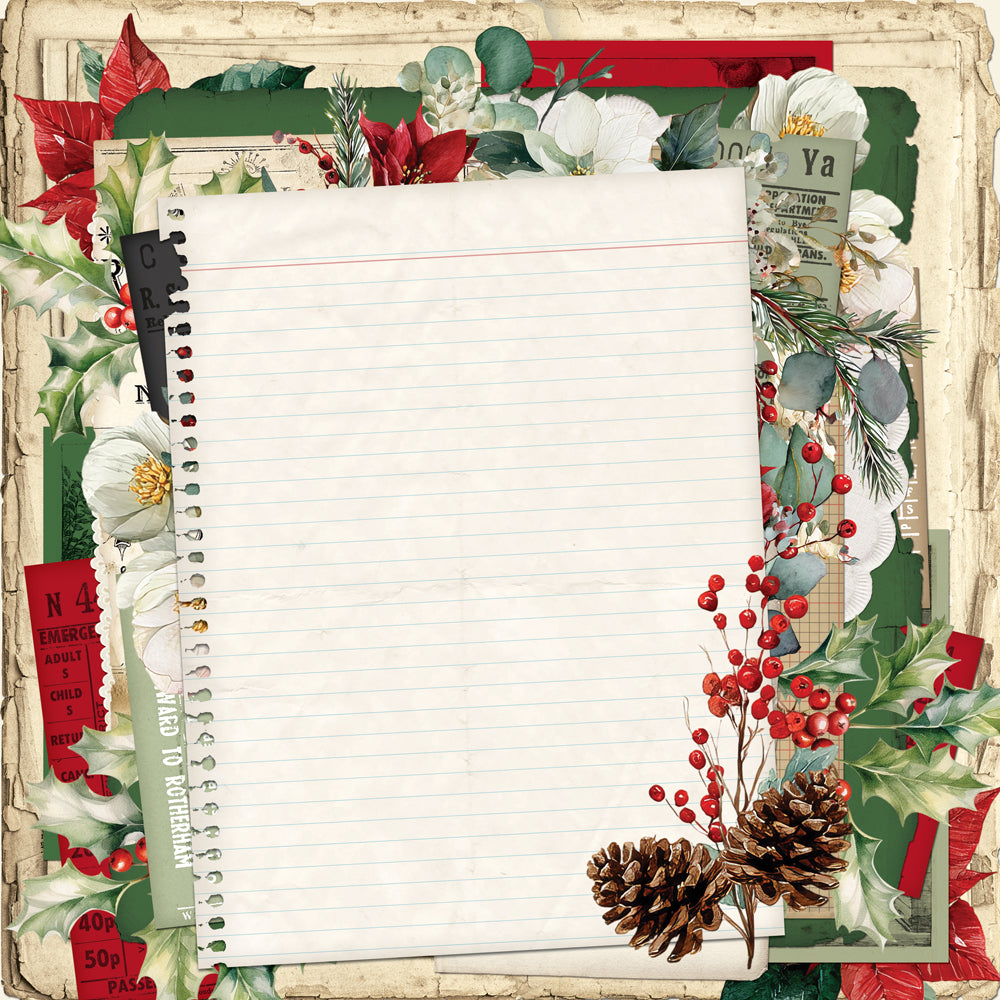 Simple Vintage Old-Fashioned Christmas - Bells & Boughs - 12x12 Pattern Paper