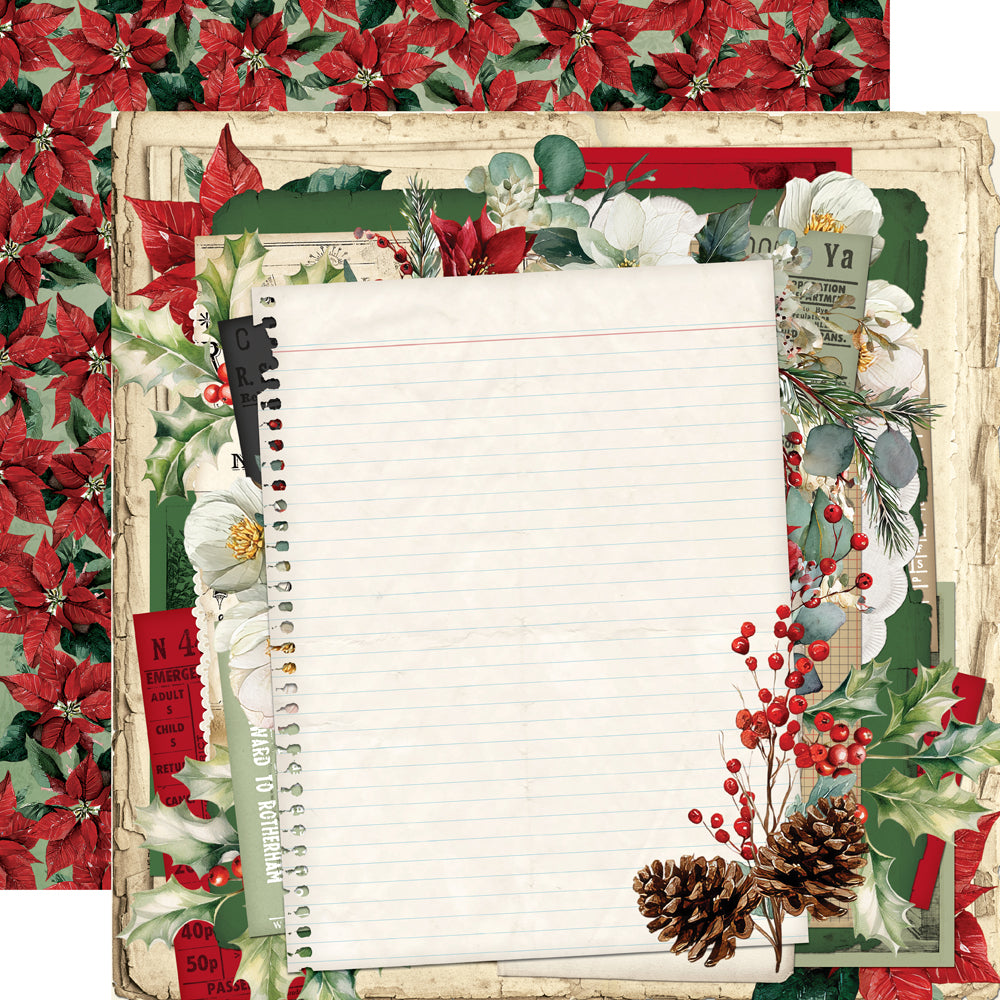 Simple Vintage Old-Fashioned Christmas - Bells & Boughs - 12x12 Pattern Paper