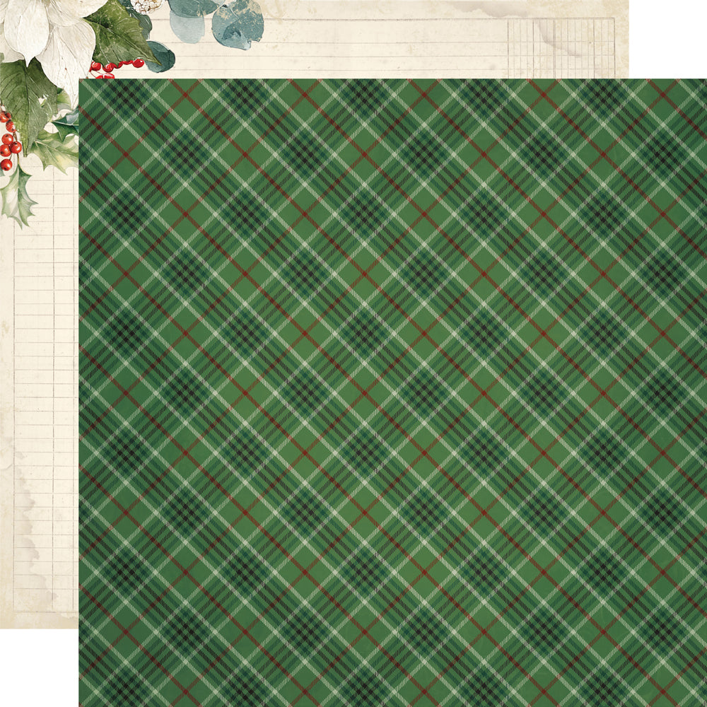 Simple Vintage Old-Fashioned Christmas - Making A List - 12x12 Pattern Paper