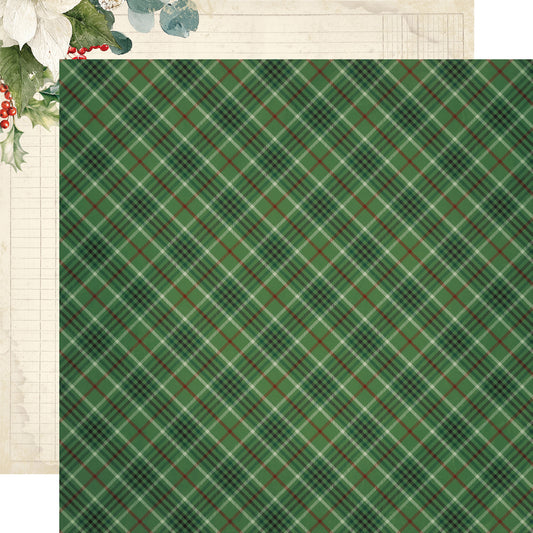 Simple Vintage Old-Fashioned Christmas - Making A List - 12x12 Pattern Paper