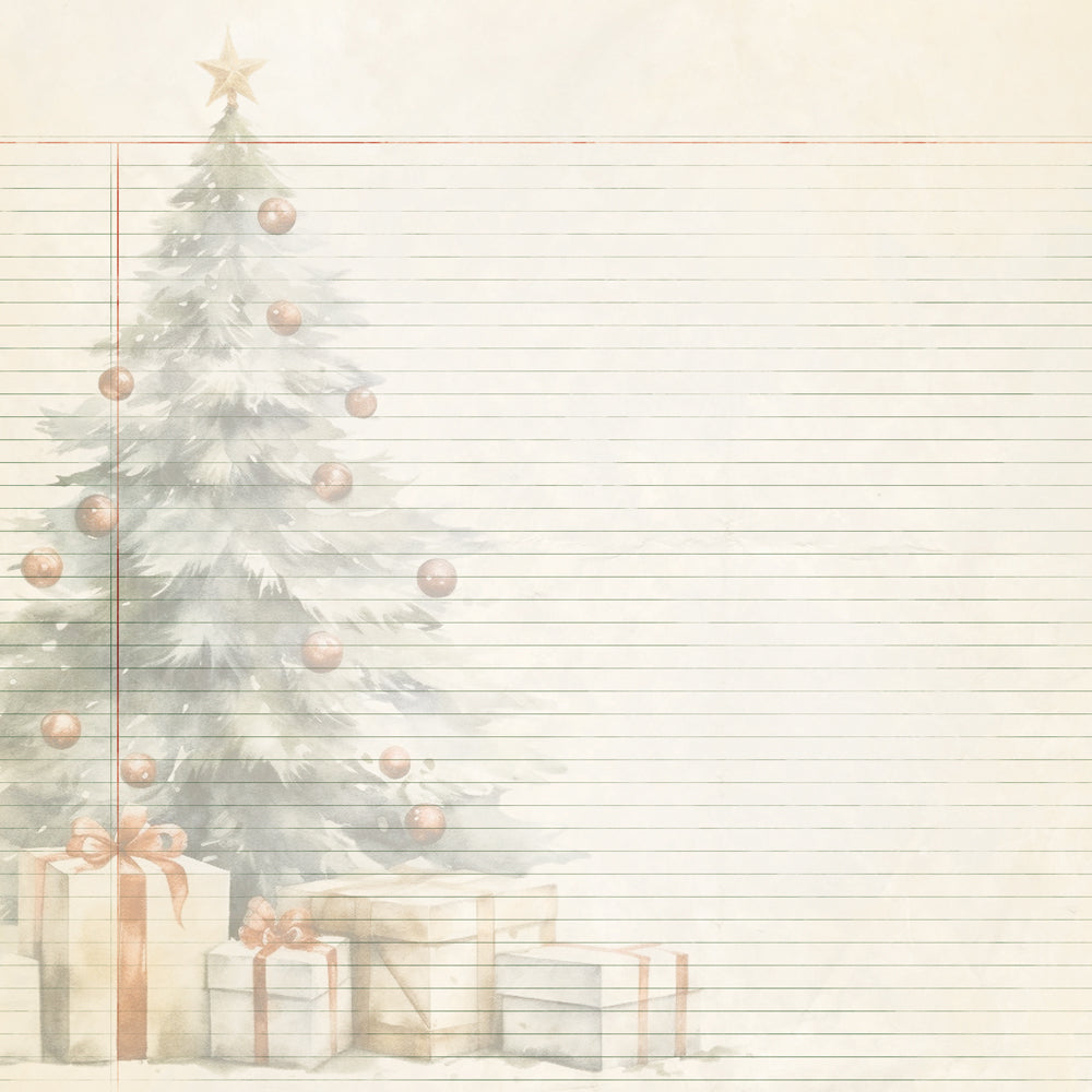 Simple Vintage Old-Fashioned Christmas - Under The Tree - 12x12 Pattern Paper