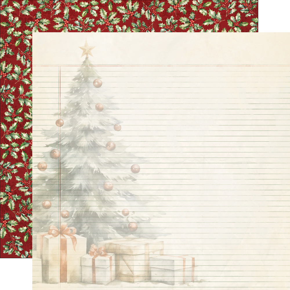 Simple Vintage Old-Fashioned Christmas - Under The Tree - 12x12 Pattern Paper