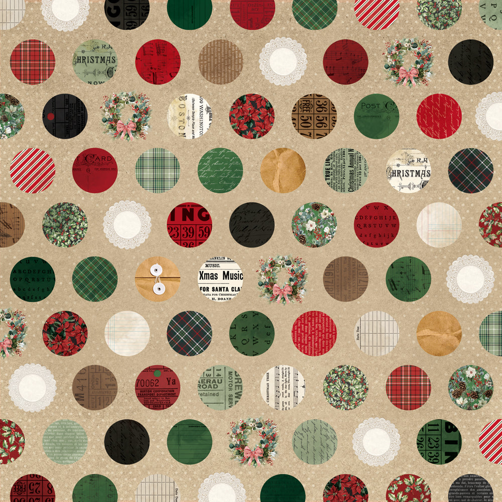 Simple Vintage Old-Fashioned Christmas - Holidays Together - 12x12 Pattern Paper