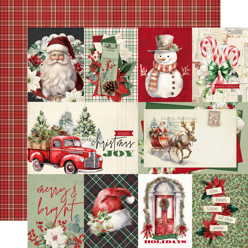 Simple Vintage Old-Fashioned Christmas - 3x4/4x6 Elements - 12x12 Pattern Paper