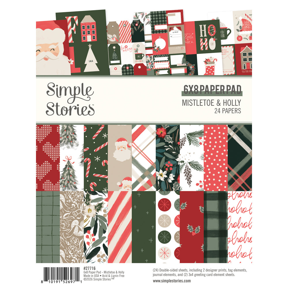 Mistletoe & Holly - 6x8 Paper Pad