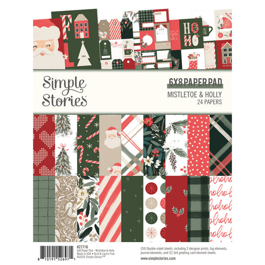 Mistletoe & Holly - 6x8 Paper Pad