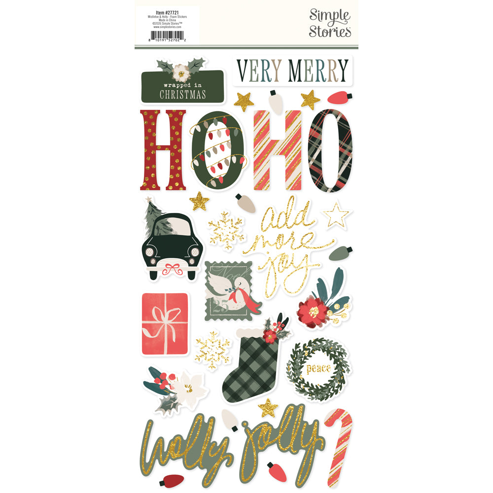 Mistletoe & Holly - Foam Stickers