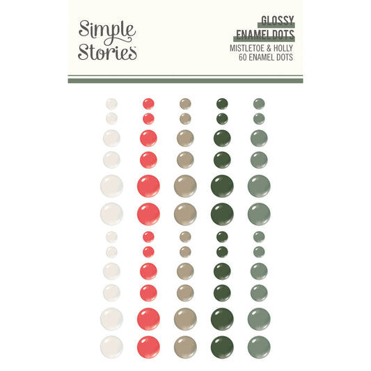 Mistletoe & Holly - Glossy Enamel Dots