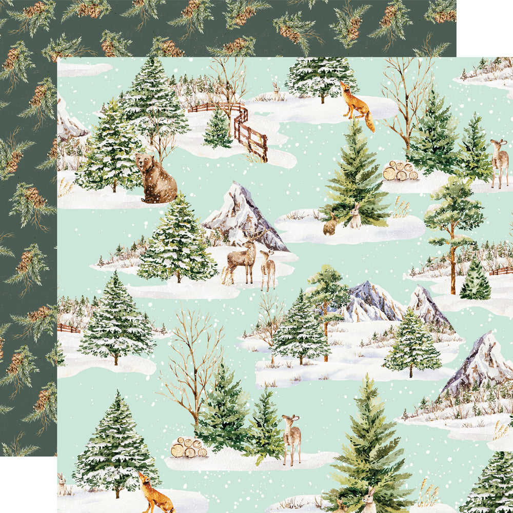 Simple Vintage Evergreen Memories - Fresh Snow - 12x12 Pattern Paper
