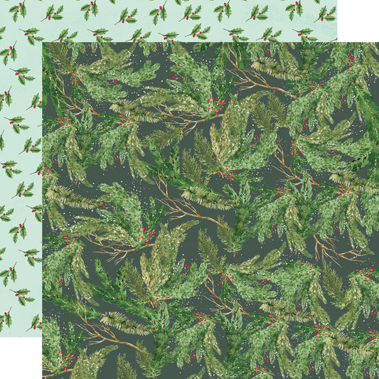 Simple Vintage Evergreen Memories - Pinecone & Evergreen - 12x12 Pattern Paper