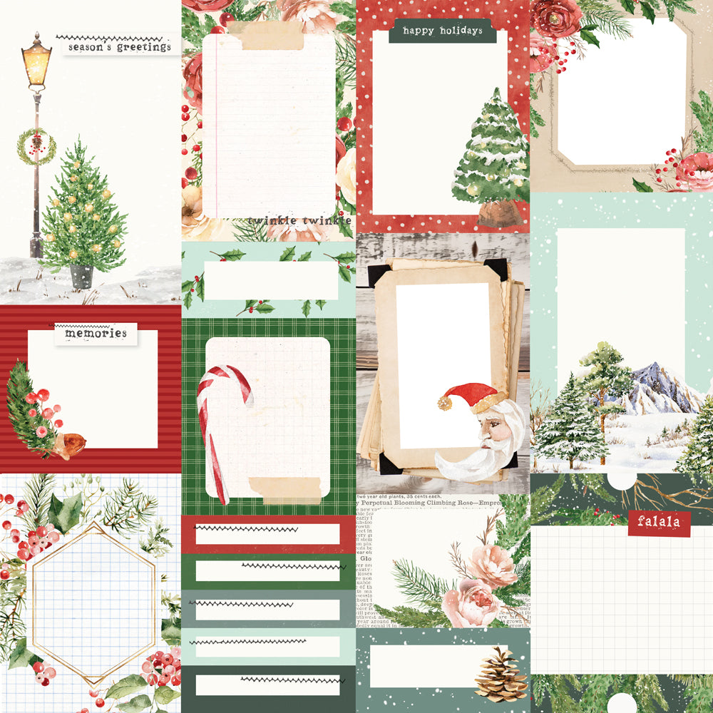 Simple Vintage Evergreen Memories - Journal Elements - 12x12 Pattern Paper