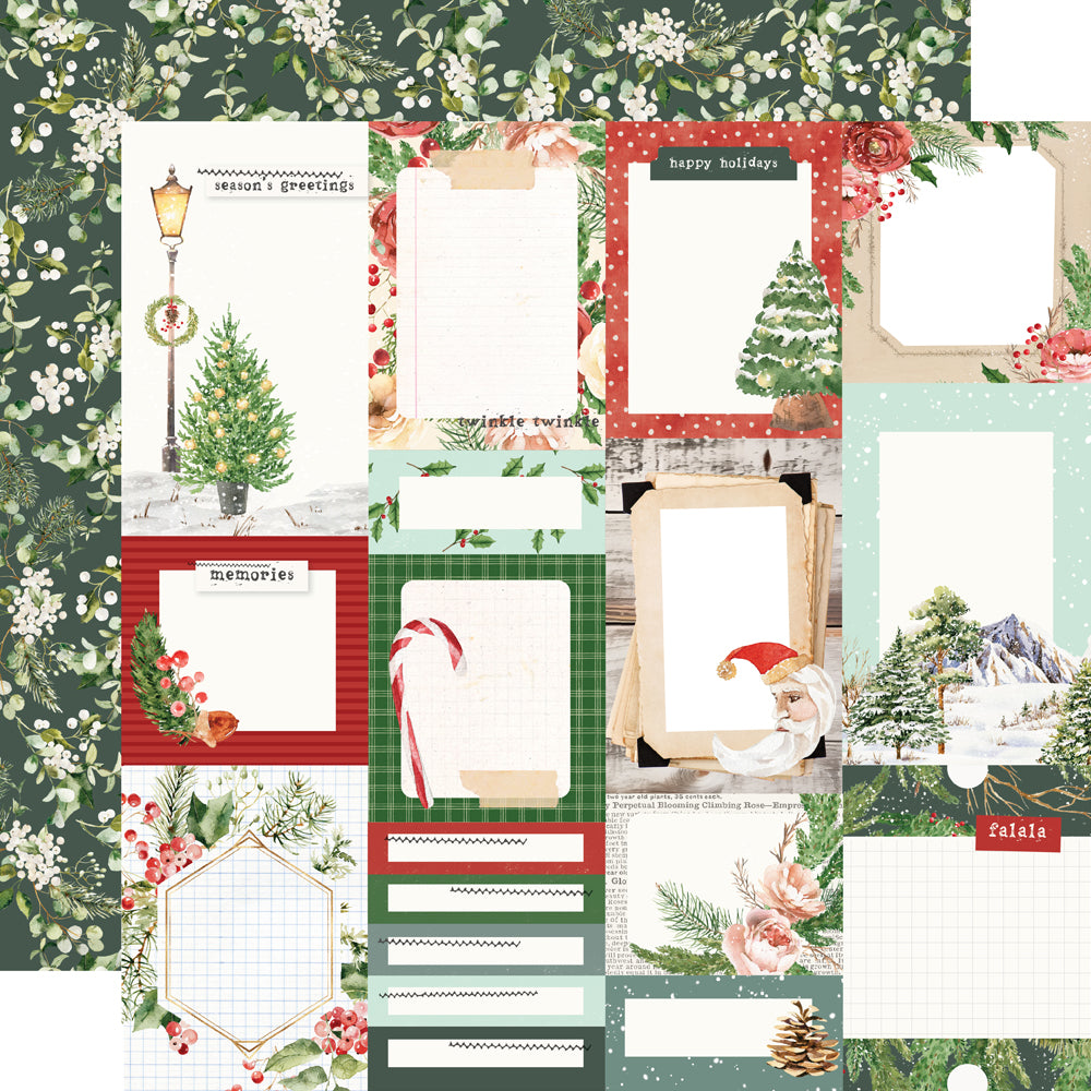 Simple Vintage Evergreen Memories - Journal Elements - 12x12 Pattern Paper