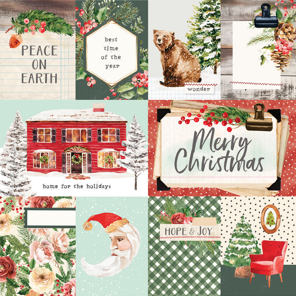 Simple Vintage Evergreen Memories - 3x4/4x6 Elements - 12x12 Pattern Paper