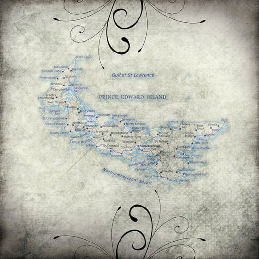 Prince Edward Island Travel Map - 12x12 Pattern Paper