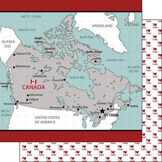 Canada Adventure Map - 12x12 Pattern Paper
