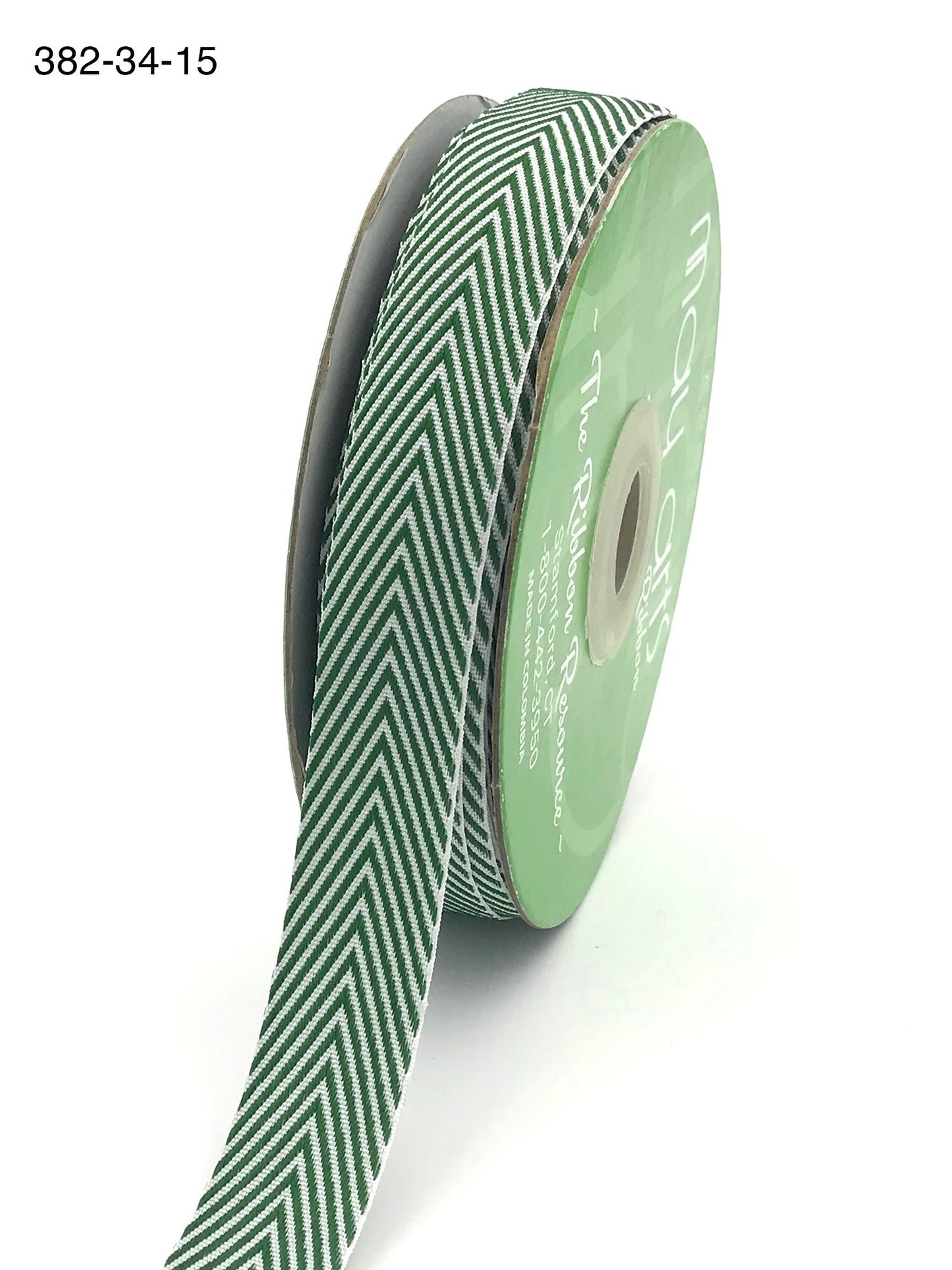 Twill/Chevron Stripes Ribbon - Green 3/4" x 30 Yards*