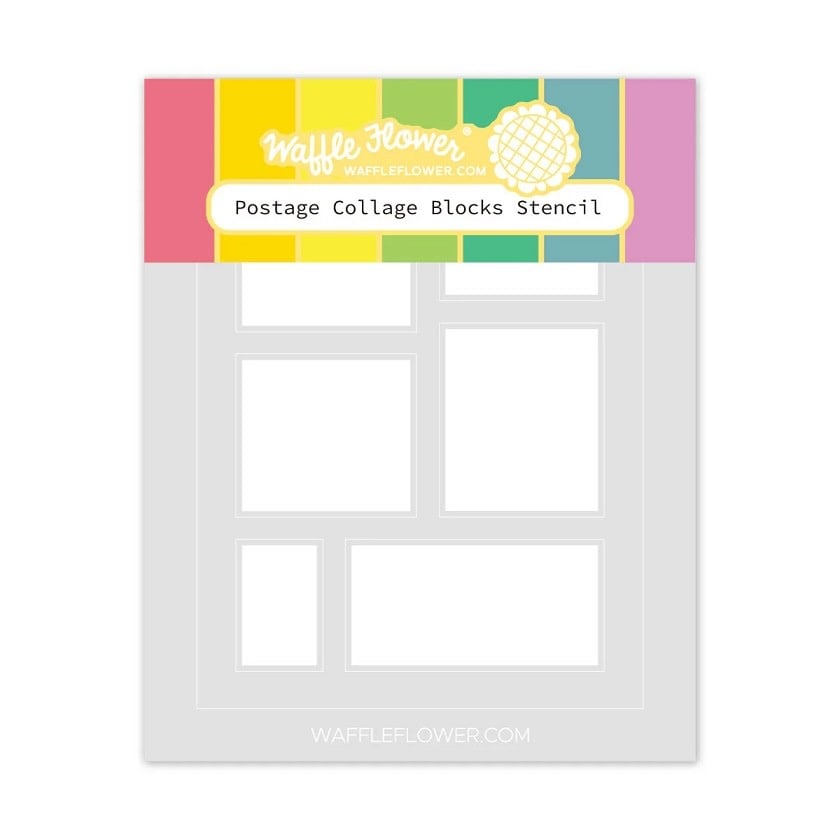 Postage Collage Blocks  - Stencil
