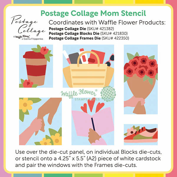 Postage Collage Mom - Stencils