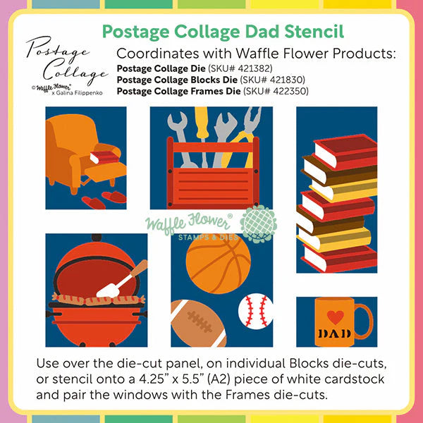 Postage Collage Dad - Stencils