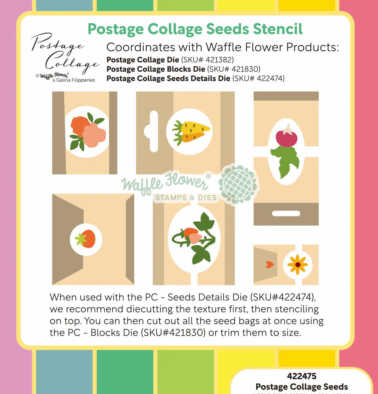 Postage Collage Seeds - Stencil