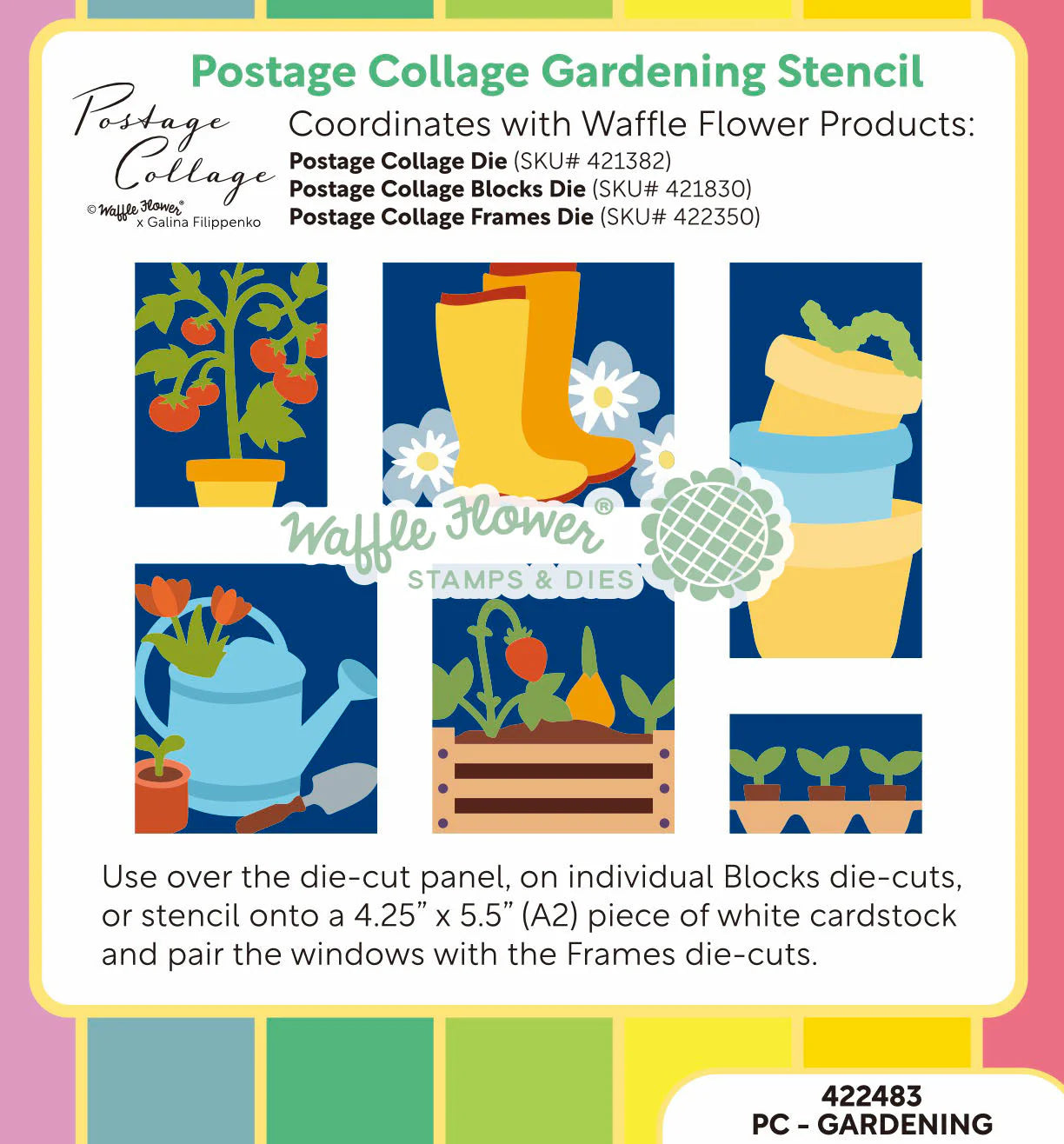 Postage Collage Gardening - Stencil
