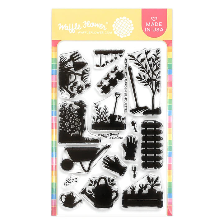Postage Collage Garden Silhouettes - Stamp
