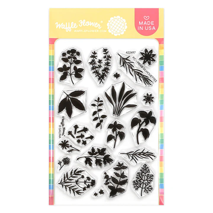 Postage Collage Herb Silhouettes - Stamp