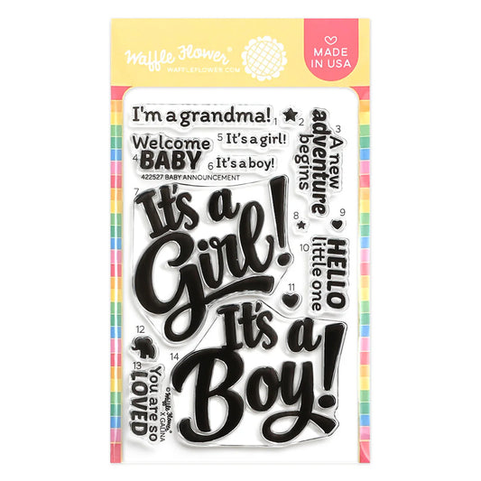 Baby Announcement - Sentiment Stamp