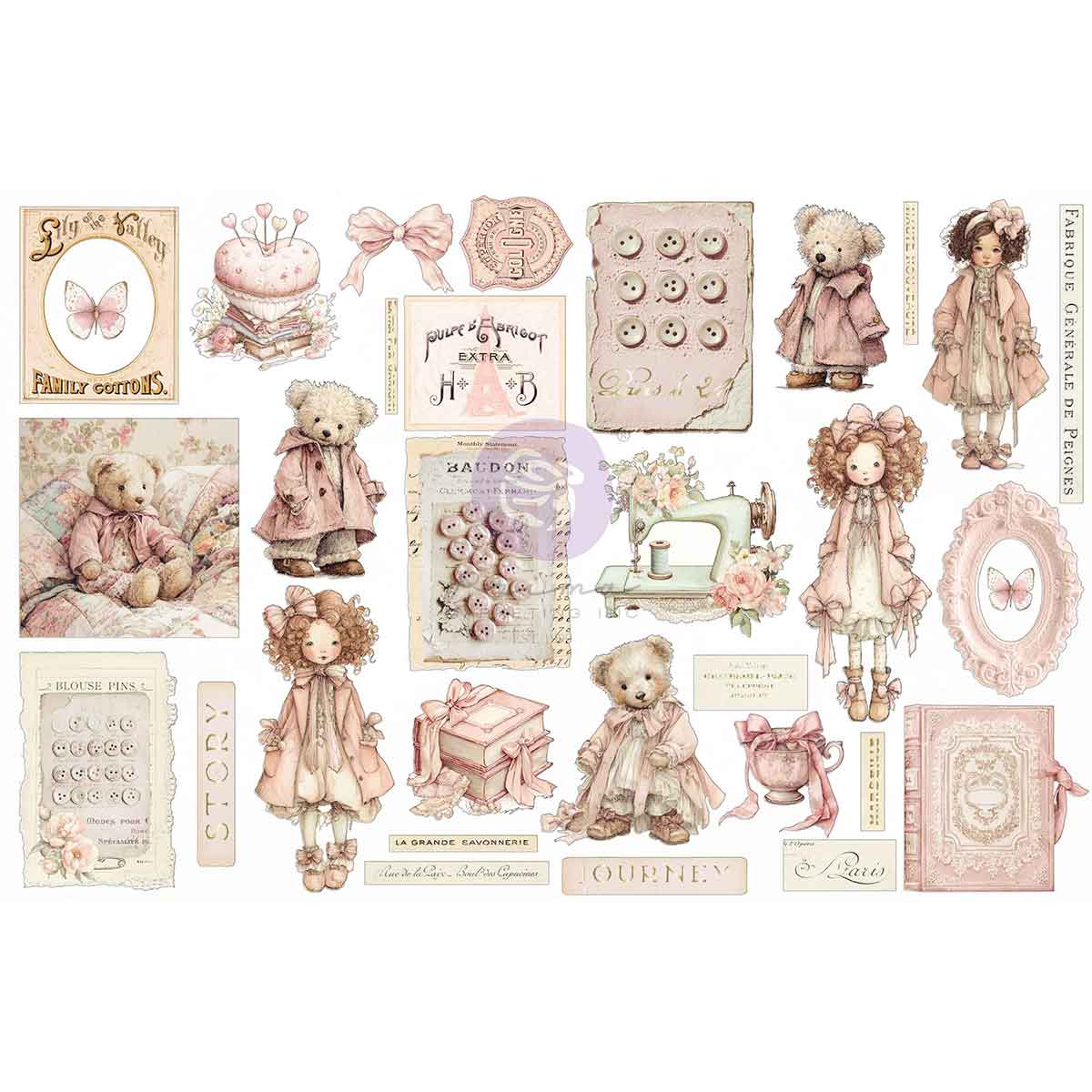 Buttons & Keepsakes - Ephemera Quilted Memories by Frank Garcia (64pcs)