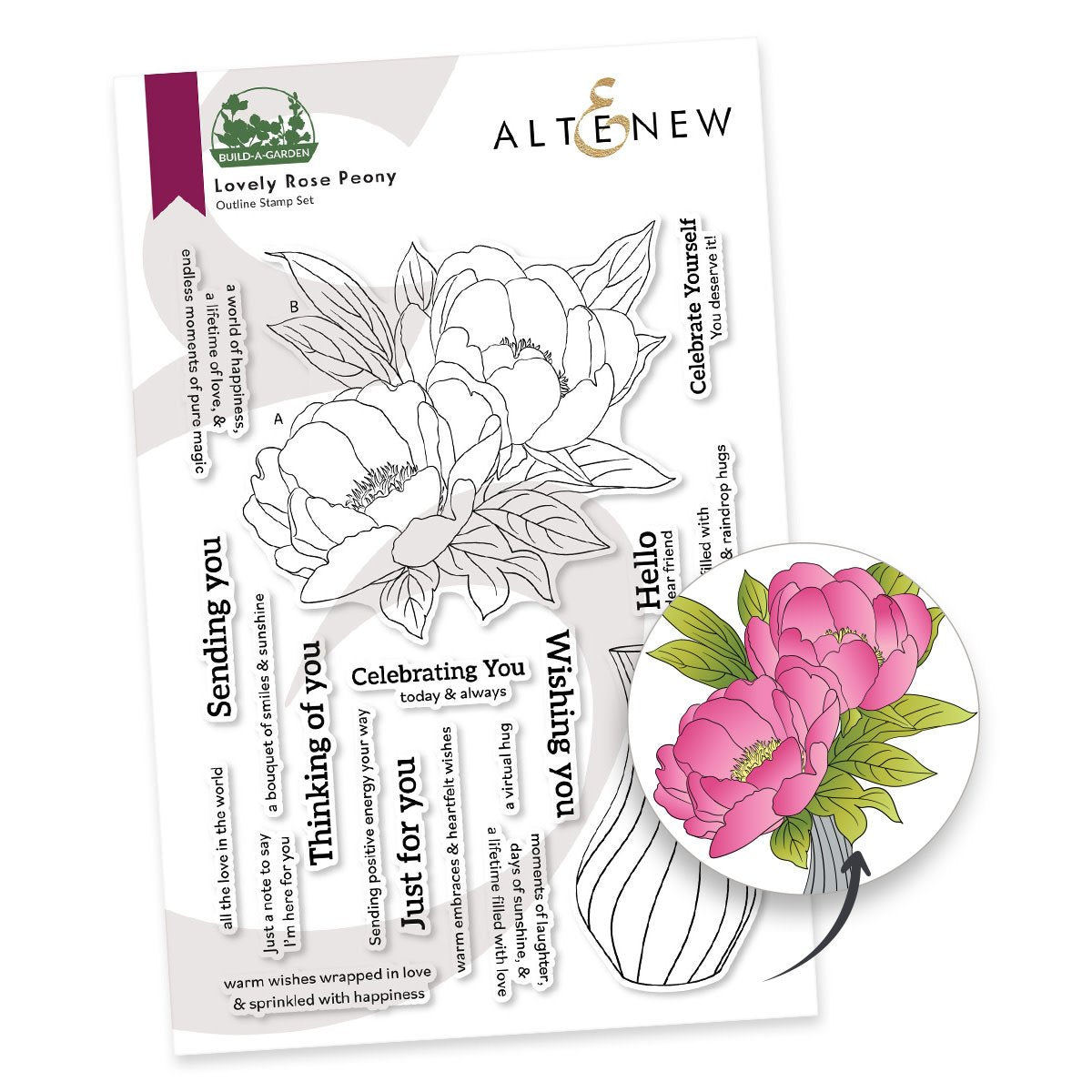 Build-A-Garden - Lovely Rose Peony Set - Stamps