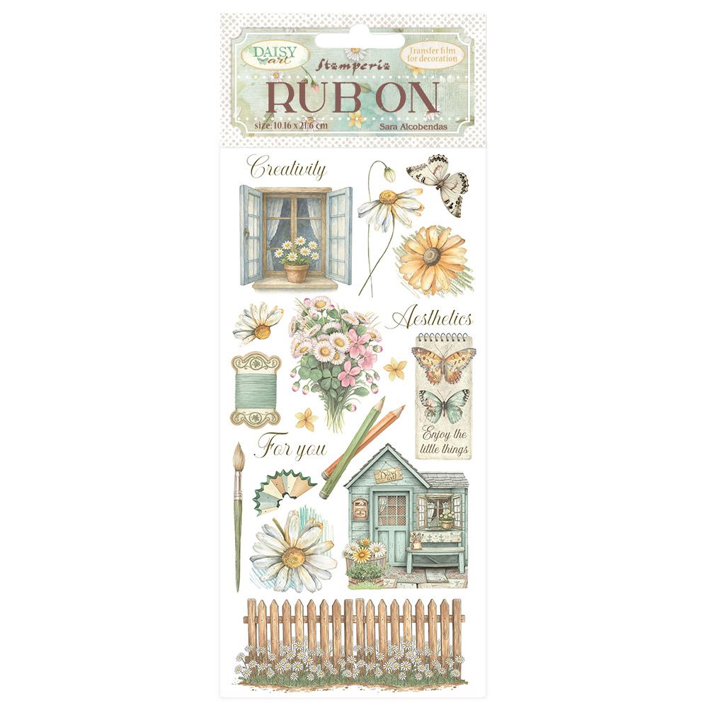 Daisy Art Cottage - Rub Ons