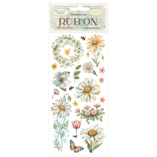 Daisy Art Daisy And Butterfly - Rub Ons