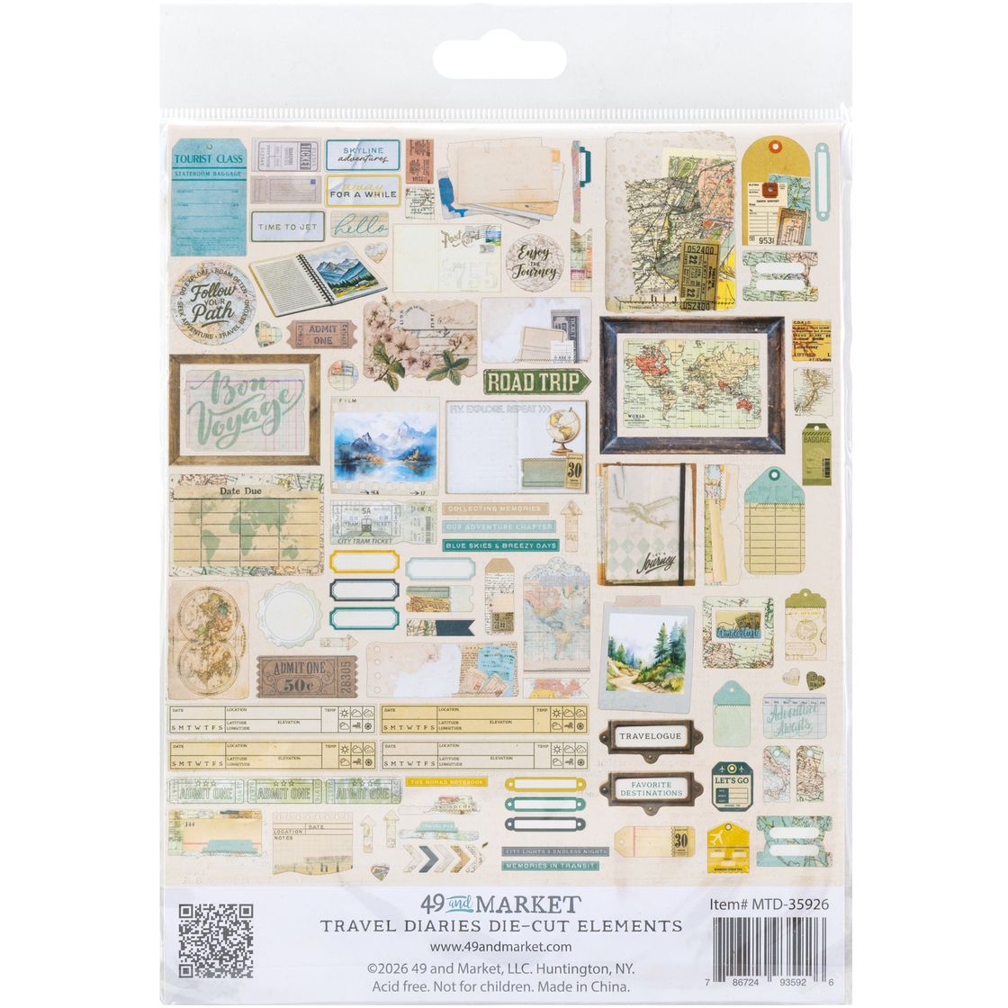 Travel Diaries - Die Cut Elements