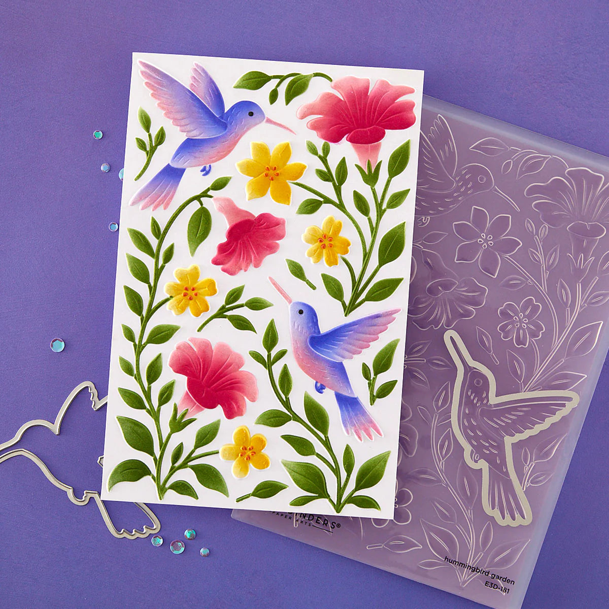 Hummingbird Garden - 3D Folder and Stencil by Simon Hurley