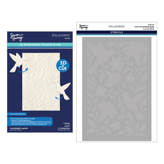Hummingbird Garden - 3D Folder and Stencil by Simon Hurley