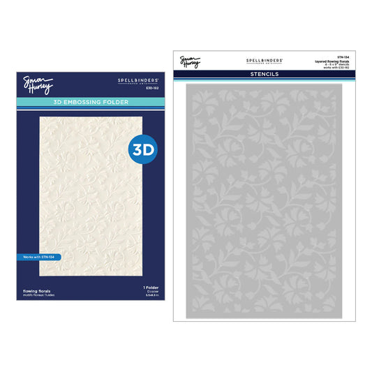 Flowing Florals - 3D Embossing Folder and Stencil by Simon Hurley