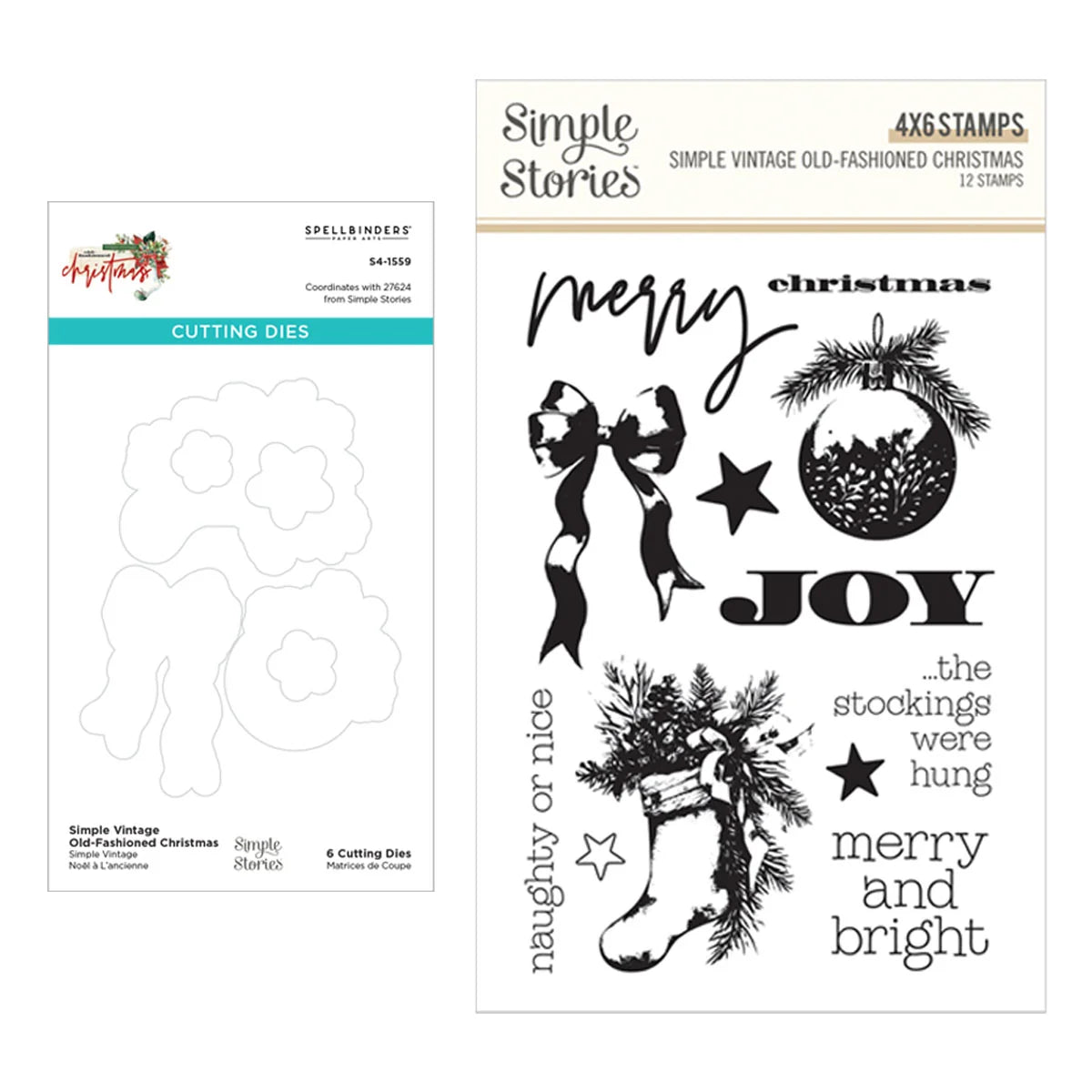 Simple Vintage Old-Fashioned Christmas - Stamp & Die