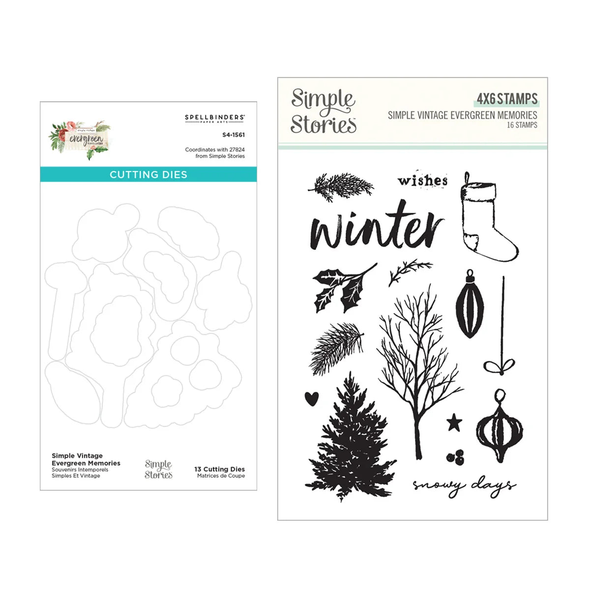 Simple Vintage Evergreen Memories - Stamp & Die