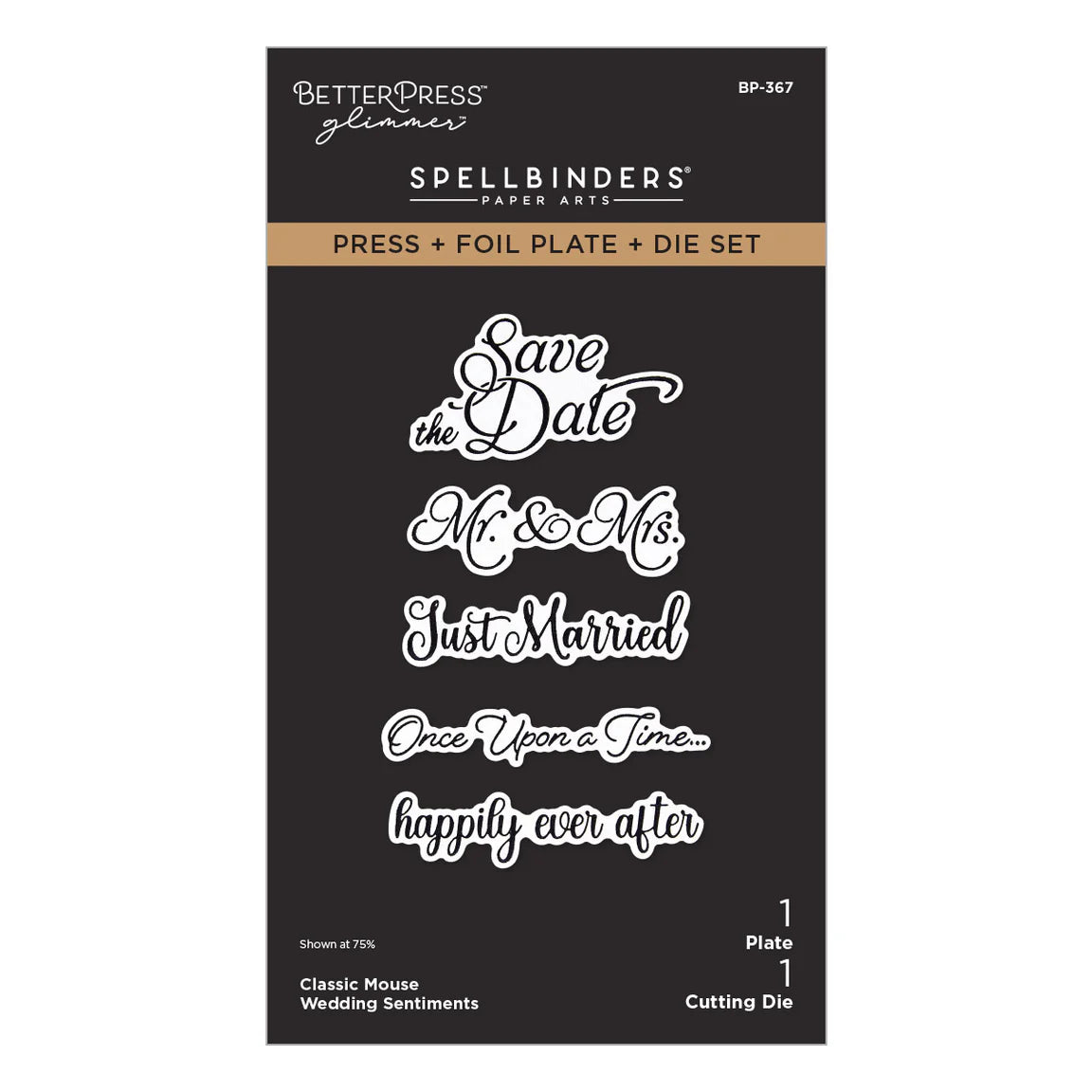 Classic Mouse Wedding Sentiments - Betterpress Plate/Foil Plate & Dies