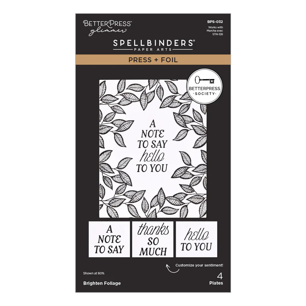 Betterpress Society May 2026 - Brighten Foliage Press Plate & Stencil