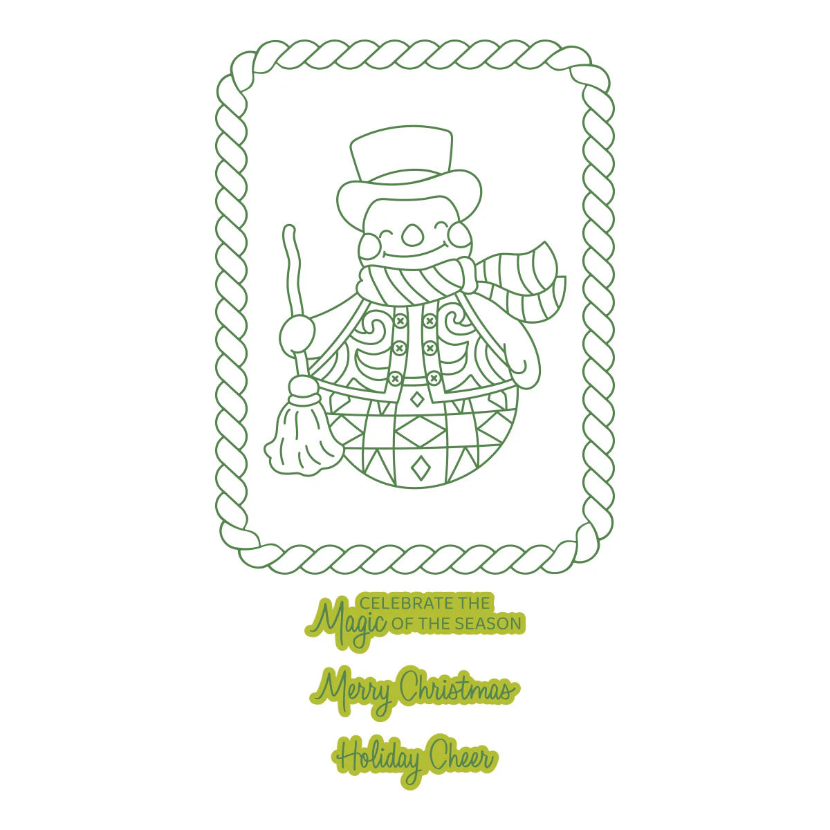 Betterpress Society - Snowman Wishes - Press Plate, Die & Stencil - July 2026