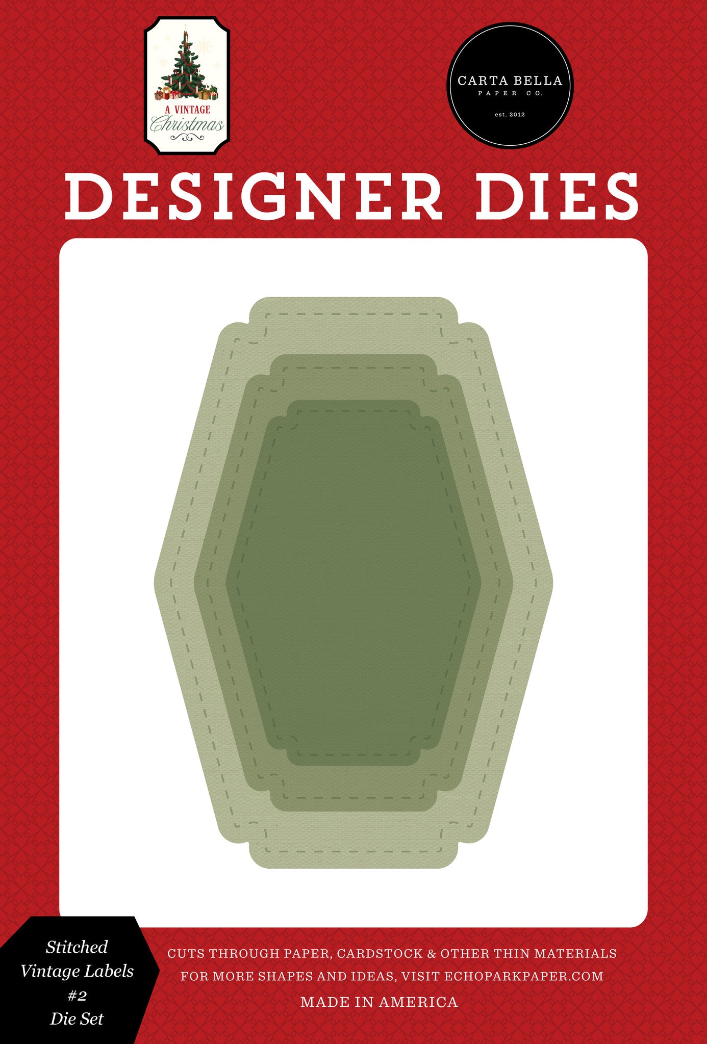 A Vintage Christmas - Stitched Vintage Labels #2 - Die