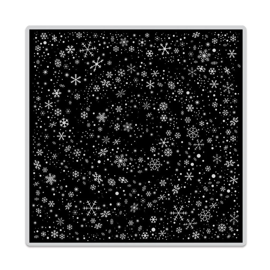Snowflakes Swirl Bold Print - Rubber Stamp