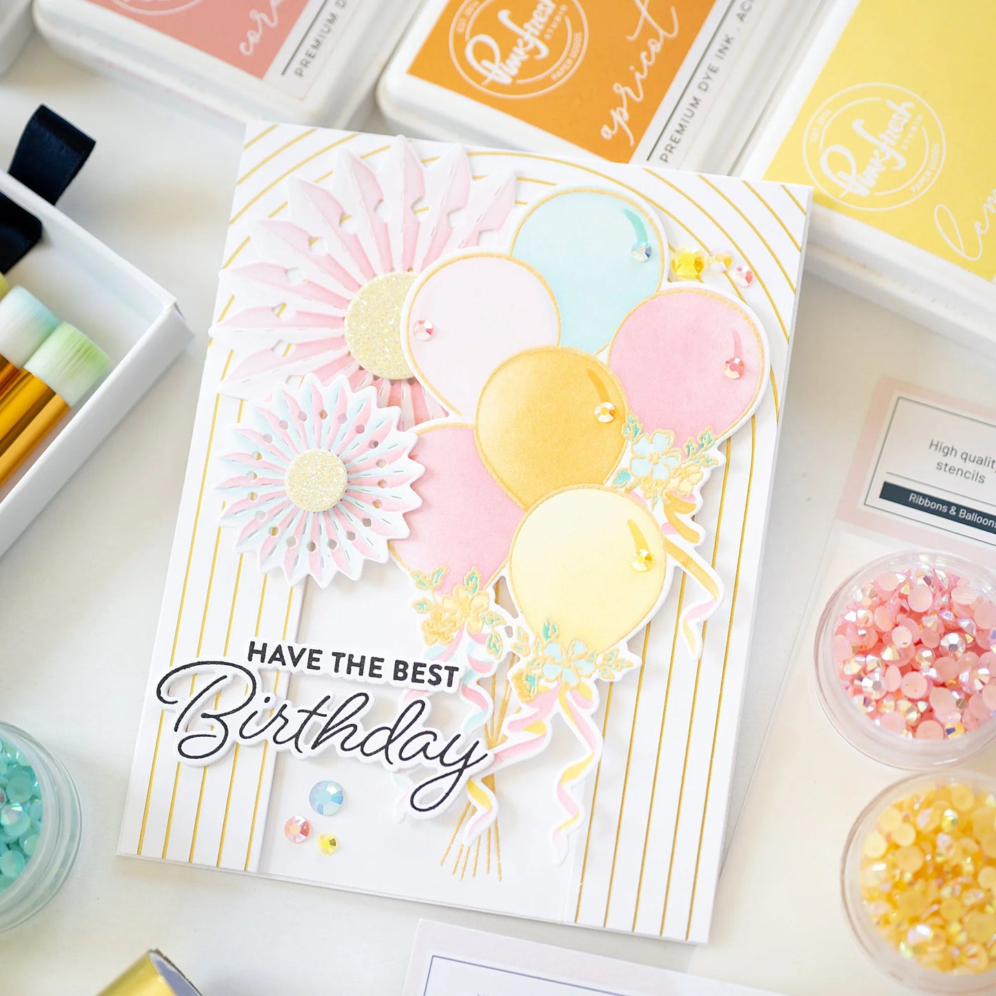 Ribbons & Balloons - Stamp, Die and Stencil