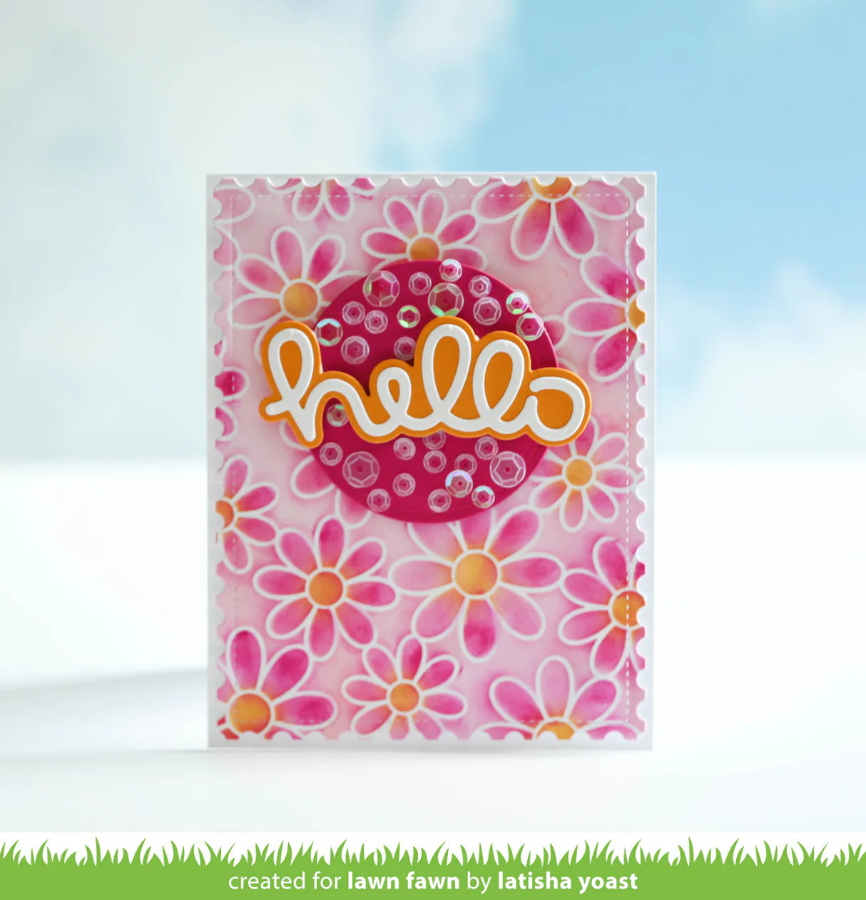 Daisy Bloom - Outline Background Stencil